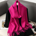 62 cores sólidas mulheres cachecol de inverno quente engrossar xale de caxemira moda ao ar livre luxo borlas pashmina senhora envoltório cachecóis à prova de vento
