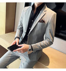 (Jaqueta + calças) marca de alta qualidade boutique cor sólida masculino casual negócios escritório terno noivo vestido casamento festa blazer calças