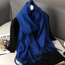 62 cores sólidas mulheres cachecol de inverno quente engrossar xale de caxemira moda ao ar livre luxo borlas pashmina senhora envoltório cachecóis à prova de vento