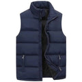 Colete masculino jaqueta quente sem mangas inverno à prova dwaterproof água casaco com zíper outono gola alta casual roupas de marca