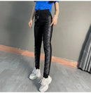 Coreano novo 2026 primavera outono perfuração quente jeans elásticos feminino solto de cintura alta haren denim calças femininas casuais jeans selvagens