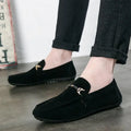 Sapato masculino de camurça vermelha, mocassim de couro macio, sapatos baixos casuais confortáveis, moda primavera, novo, 2023