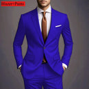 Novo Terno Masculino de Luxo Elegante 2026 - Conjunto de 2 Peças, Estilo Coreano Casual Slim Fit para Noivos e Eventos Sociais