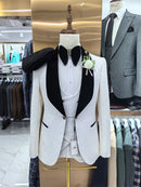 Fashion Paisley Men's 3 Pieces Formal Suit Set Blazer Vest Pants Wedding Groom Suits Best Man Dinner Engagement Tuxedo For Men
