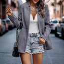 Blazer Feminino de Manga Longa, Cardigã Casual Chic Francês, Casaco Feminino, Vestuário Feminino