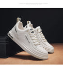 Sapatos casuais masculinos sem cadarço para todas as estações, novos, respiráveis, leves, com sola macia, para caminhada ao ar livre, sapatos brancos para estudantes.