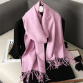 62 cores sólidas mulheres cachecol de inverno quente engrossar xale de caxemira moda ao ar livre luxo borlas pashmina senhora envoltório cachecóis à prova de vento