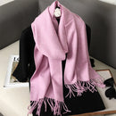 62 cores sólidas mulheres cachecol de inverno quente engrossar xale de caxemira moda ao ar livre luxo borlas pashmina senhora envoltório cachecóis à prova de vento