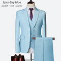 Luxo 3 peças terno de casamento masculino moda magro cor sólida negócios escritório terno define tamanho grande masculino blazer + calças + colete