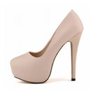 Sapatos Femininos de Salto Alto Sexy com Bico Redondo, Plataforma Casual de 14cm, Sapatos Vermelhos para Festa e Casamento, Tamanho Grande