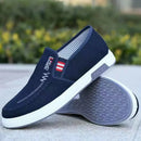 Sapatos masculinos tênis de lona respirável para jovens deslizamento em sapatos de tênis de caminhada mocassins casa mocassins trabalho skate apartamentos