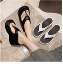 Chinelos Femininos de Moda, Sapatos de Plataforma de EVA Macio para o Verão, Chinelos de Praia para Meninas, Sandálias de Salto Alto com Sola Grossa