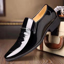 Negócios de luxo oxford sapatos de couro dos homens respirável couro patente sapatos formais plus size homem escritório casamento apartamentos masculino preto