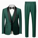 Conjunto de Terno Masculino 3 Peças com Lapela Preta Tamanho EUA: Casaco, Colete e Calças / Traje Formal para Noivo, Casamento e Negócios