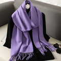 62 cores sólidas mulheres cachecol de inverno quente engrossar xale de caxemira moda ao ar livre luxo borlas pashmina senhora envoltório cachecóis à prova de vento