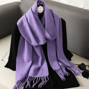 62 cores sólidas mulheres cachecol de inverno quente engrossar xale de caxemira moda ao ar livre luxo borlas pashmina senhora envoltório cachecóis à prova de vento