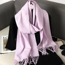 62 cores sólidas mulheres cachecol de inverno quente engrossar xale de caxemira moda ao ar livre luxo borlas pashmina senhora envoltório cachecóis à prova de vento
