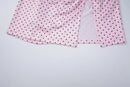 Maiô Feminino com Estampa de Poá Rosa, Conjunto de 3 Peças com Sutiãs e Saias Divididas, Moda Praia