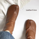 Botas Femininas de Couro Genuíno com Salto Baixo e Bico Dividido, Design de Luxo e Moda, Novidade Outono Inverno 2026
