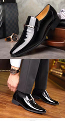 Negócios de luxo oxford sapatos de couro dos homens respirável couro patente sapatos formais plus size homem escritório casamento apartamentos masculino preto