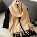62 cores sólidas mulheres cachecol de inverno quente engrossar xale de caxemira moda ao ar livre luxo borlas pashmina senhora envoltório cachecóis à prova de vento