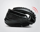Sapatos Casuais Masculinos de Verão 2026, Marca de Luxo, Couro Genuíno, Mocassins Masculinos Vazados Respiráveis, Sapatos de Dirigir Slip-on