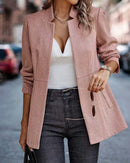 Blazer Feminino de Manga Longa, Cardigã Casual Chic Francês, Casaco Feminino, Vestuário Feminino