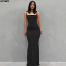 Cetim deslizamento sem mangas sem costas magro sexy maxi vestido 2022 primavera feminino festa y2k conciso bodycon vestidos elegantes roupas femininas