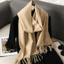 62 cores sólidas mulheres cachecol de inverno quente engrossar xale de caxemira moda ao ar livre luxo borlas pashmina senhora envoltório cachecóis à prova de vento