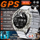 NOVO 2026 Smartwatch GPS Militar para Atividades ao Ar Livre com Mapa Offline, GPS L1+L2 de Banda Dupla, Bússola, Ciclismo, Corrida, Natação, Monitor de Frequência Cardíaca e 10ATM