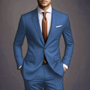 Novo Terno Masculino de Luxo Elegante 2026 - Conjunto de 2 Peças, Estilo Coreano Casual Slim Fit para Noivos e Eventos Sociais