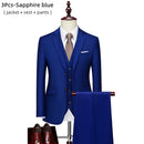 Luxo 3 peças terno de casamento masculino moda magro cor sólida negócios escritório terno define tamanho grande masculino blazer + calças + colete