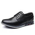 Sapatos Casuais de Outono Inverno Estilo Coreano Modernos com Sola Preta Sapatos de Couro Masculinos para Negócios com Cadarço Simples e Elegantes