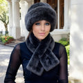 Luxury Faux Fur Hat & Scarf Set - Warm Elegant Versatile for Winter Cold Commute High-end Holiday Party