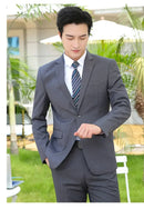 8xl terno (blazer + calças) moda negócios cavalheiro estilo italiano fino cor sólida terno profissional casamento noivo melhor homem terno