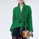 Mulheres primavera outerwear cardigan xale 2026 novo solto queimado lapela tie-up estilo assimétrico feminino outerwear topo