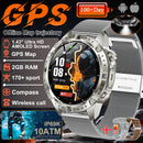 NOVO 2026 Smartwatch GPS Militar para Atividades ao Ar Livre com Mapa Offline, GPS L1+L2 de Banda Dupla, Bússola, Ciclismo, Corrida, Natação, Monitor de Frequência Cardíaca e 10ATM