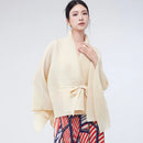 Mulheres primavera outerwear cardigan xale 2026 novo solto queimado lapela tie-up estilo assimétrico feminino outerwear topo