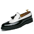 2026 Novo Sapato Masculino Slip-On Casual de Couro com Estampa de Crocodilo e Franjas Tamanho Grande 46