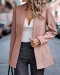 Blazer Feminino de Manga Longa, Cardigã Casual Chic Francês, Casaco Feminino, Vestuário Feminino