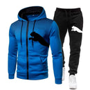 Conjunto de Moletom Masculino com Capuz Estampado 2026, Combinação de Moletom com Capuz + Calças, Roupa Casual para Esportes e Corrida