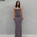 Cetim deslizamento sem mangas sem costas magro sexy maxi vestido 2022 primavera feminino festa y2k conciso bodycon vestidos elegantes roupas femininas