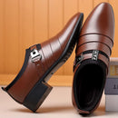 Sapatos de couro clássicos para homens deslizamento no dedo do pé apontado oxfords formal festa de casamento escritório negócios sapatos casuais para masculino