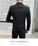 Terno atualizar o novo tecido masculino negócios cavalheiro moda fino trabalho cor sólida plus size vestido justo casamento melhor homem terno