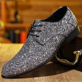 Homens de luxo vestido sapatos ouro prata lantejoulas sapatos de casamento de alta qualidade rendas oxford sapatos designer de moda masculino apartamentos tamanho grande