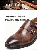 Clássico retro vestido masculino monge sapatos de couro com fivela dedo do pé apontado negócios escritório casamento confortável sapatos oxfords masculinos