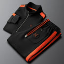 Conjunto de agasalho masculino jaqueta masculina na moda ins bordado moda masculina jaqueta calças terno de duas peças