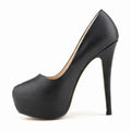 Sapatos Femininos de Salto Alto Sexy com Bico Redondo, Plataforma Casual de 14cm, Sapatos Vermelhos para Festa e Casamento, Tamanho Grande