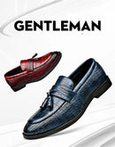 Novos Sapatos Sociais de Couro Masculinos 2026 Estilo Britânico Moda Masculina Sapatos de Vestir Cor Sólida Tamanhos Grandes Loafers de Grife