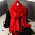 62 cores sólidas mulheres cachecol de inverno quente engrossar xale de caxemira moda ao ar livre luxo borlas pashmina senhora envoltório cachecóis à prova de vento